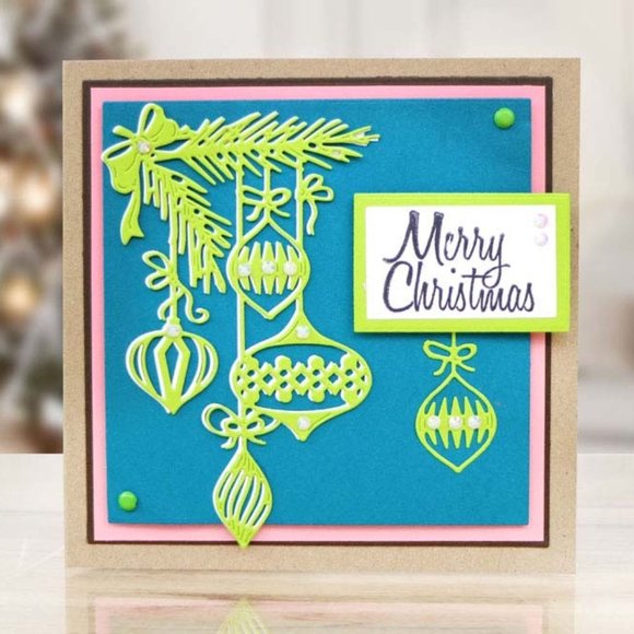 Framed Christmas Bauble thin metal die ( 5 inches tall) - Picture 5 of 10